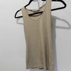 Fabiana Filippi Grey/Tan Soft Luxury Tank Top, Women's XXS